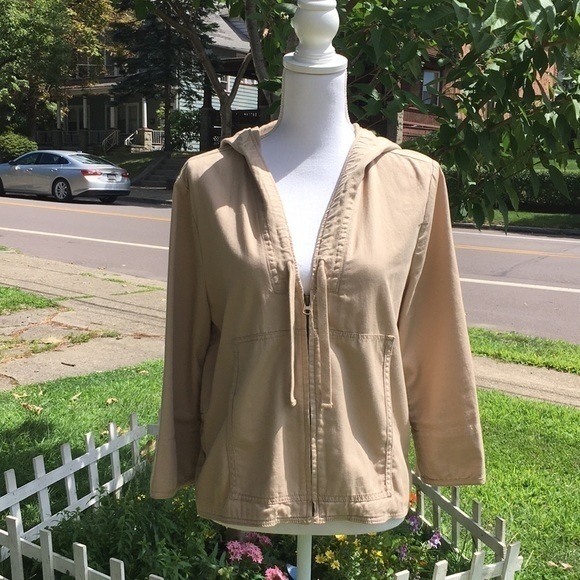 OLD NAVY Tan zipper jacket with hood - Picture 1 of 12